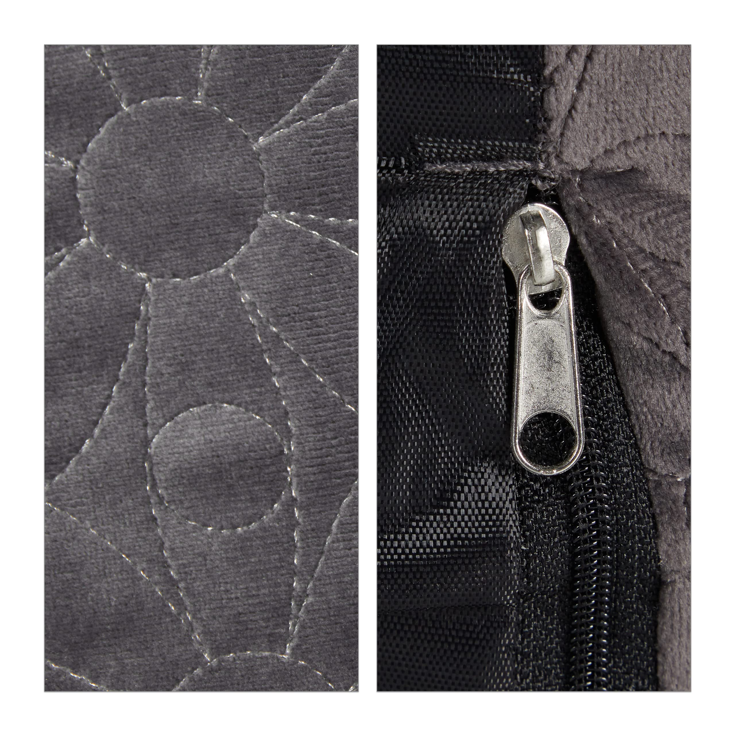 Relaxdays Cuscino da Terra con Schienale, Poltroncina Regolabile in 6 Posizioni, Meditation, Yoga, 58x50x55 cm, Grigio