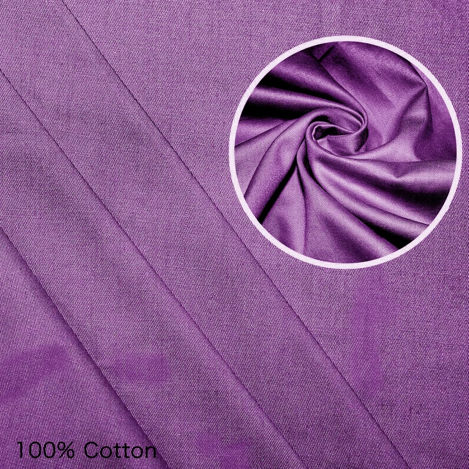 YEMYHOM 100% Cotton Weighted Blanket Cover 60"x80", Soft Removable Duvet Cover for Heavy Blanket, Machine Washable（Dark Purple）