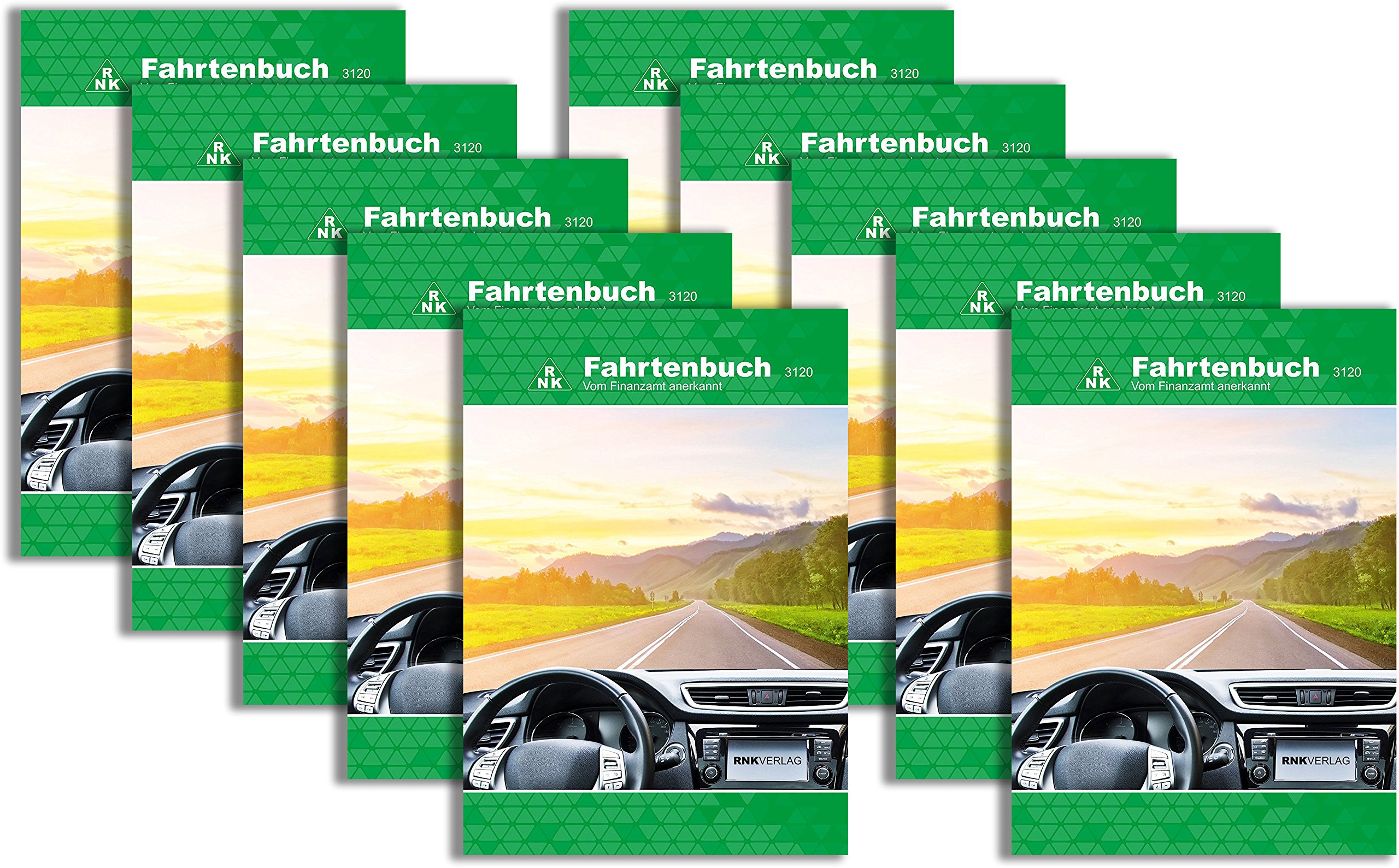 RNK - 3120 Fahrtenbuch PKW, steuerlicher Kilometernachweis, DIN A5, 32 Blatt (10, A5)