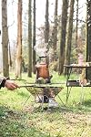 CAMPINGMOON Stainless Steel Foldable Camping Grills Portable Wood Burning Charcoal Grill 14-inch with Carrying Bag MT-2