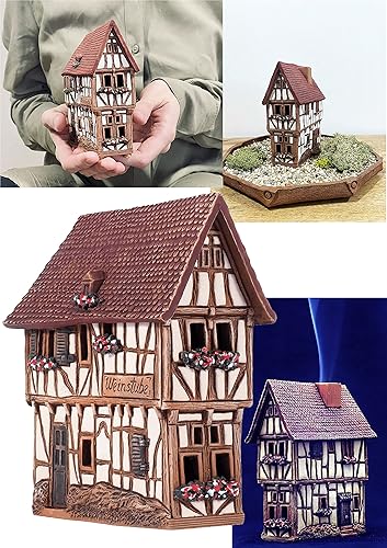 Colección de Casas y Pueblos de Cerámica Midene - Casa de Pueblo de Navidad Hecha a Mano en Miniatura de Bodega Histórica en Bernkastel-Kues,