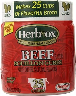 Herbox Bouillon Cubes Beef 25 cubes, 3.2500-ounces (Pack of6)