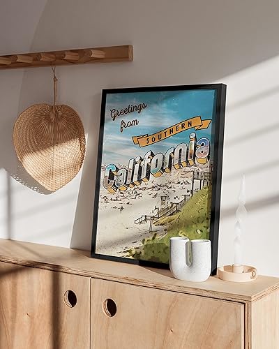Miniatura 5 de HAUS AND HUES Pósteres vintage de viaje de California - Pósteres vintage e imágenes de California, arte de pared con estampado de Los Ángeles, marco
