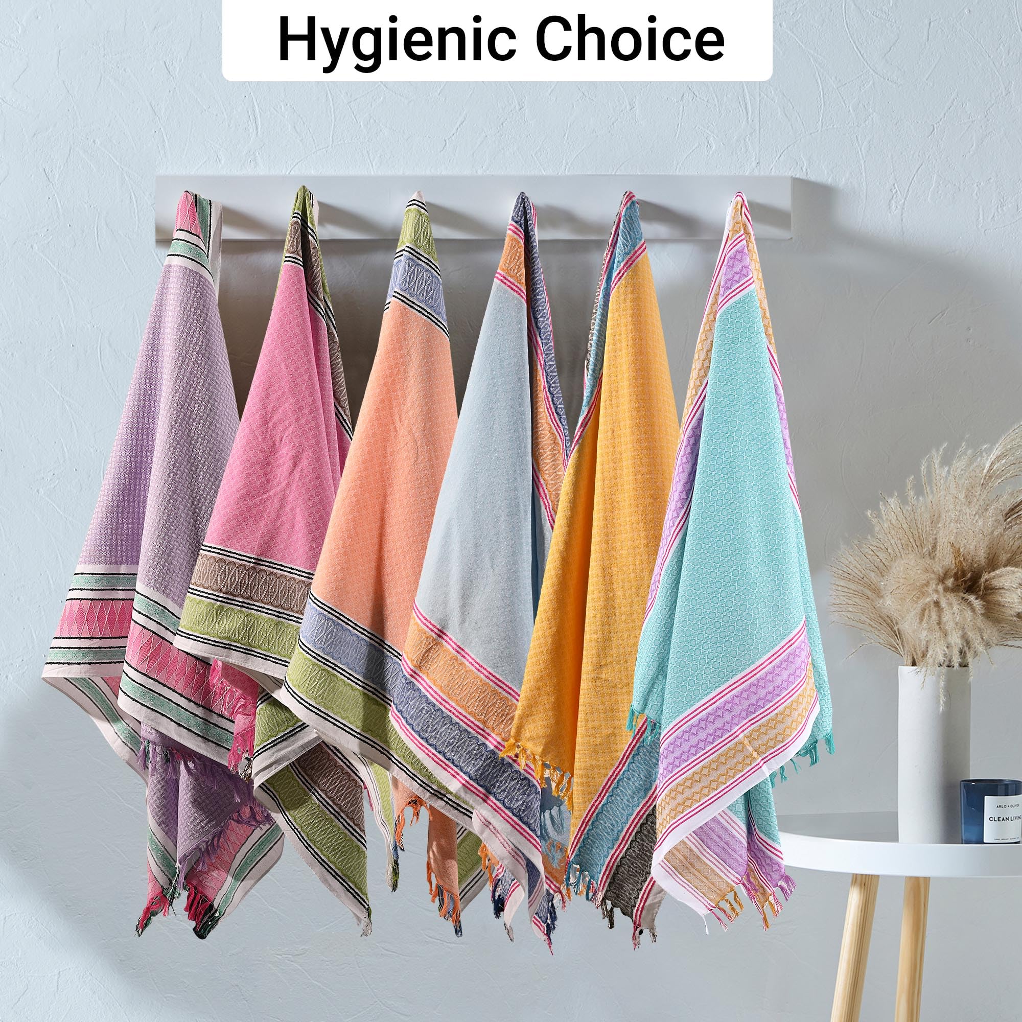 Urbane Home Pack of 2 Cotton Bath Towel for Women | Unisex Swimming & Bathing Towel | 30x60 Inch | Travel Cotton Towel & Gamcha | Assorted 4