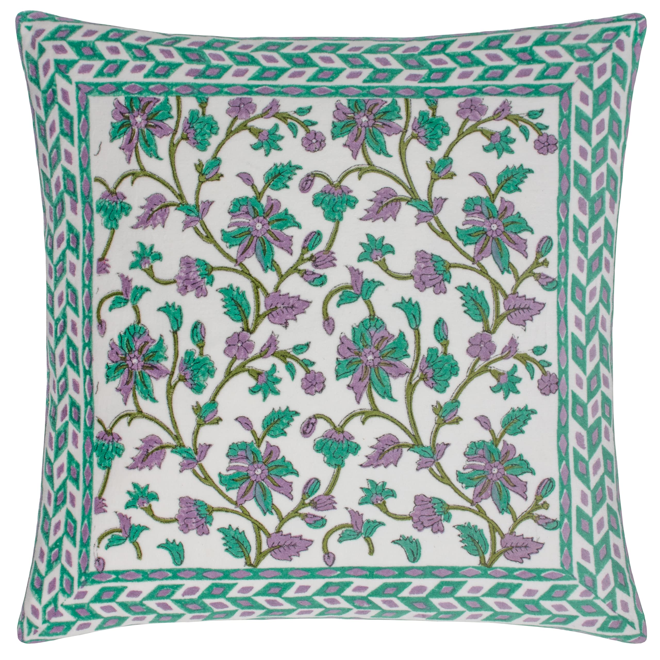 Paoletti Mentera Polyester Filled Cushion,Oasis Green/Lilac,50 x 50cm