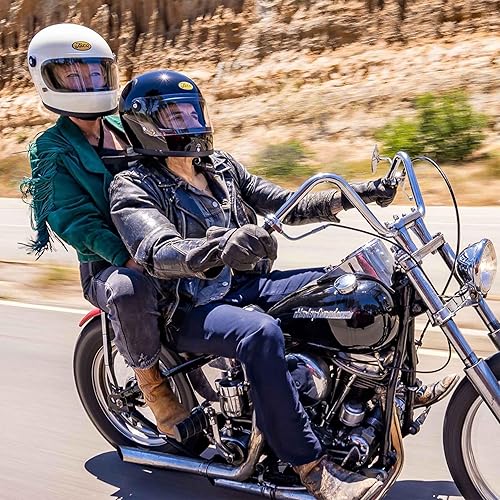 Miniatura 7 de TT&CO - Casco de motocicleta retro Star SGDOT estándar negro mate incluido, casco de motocicleta aprobado por DOT para Moto