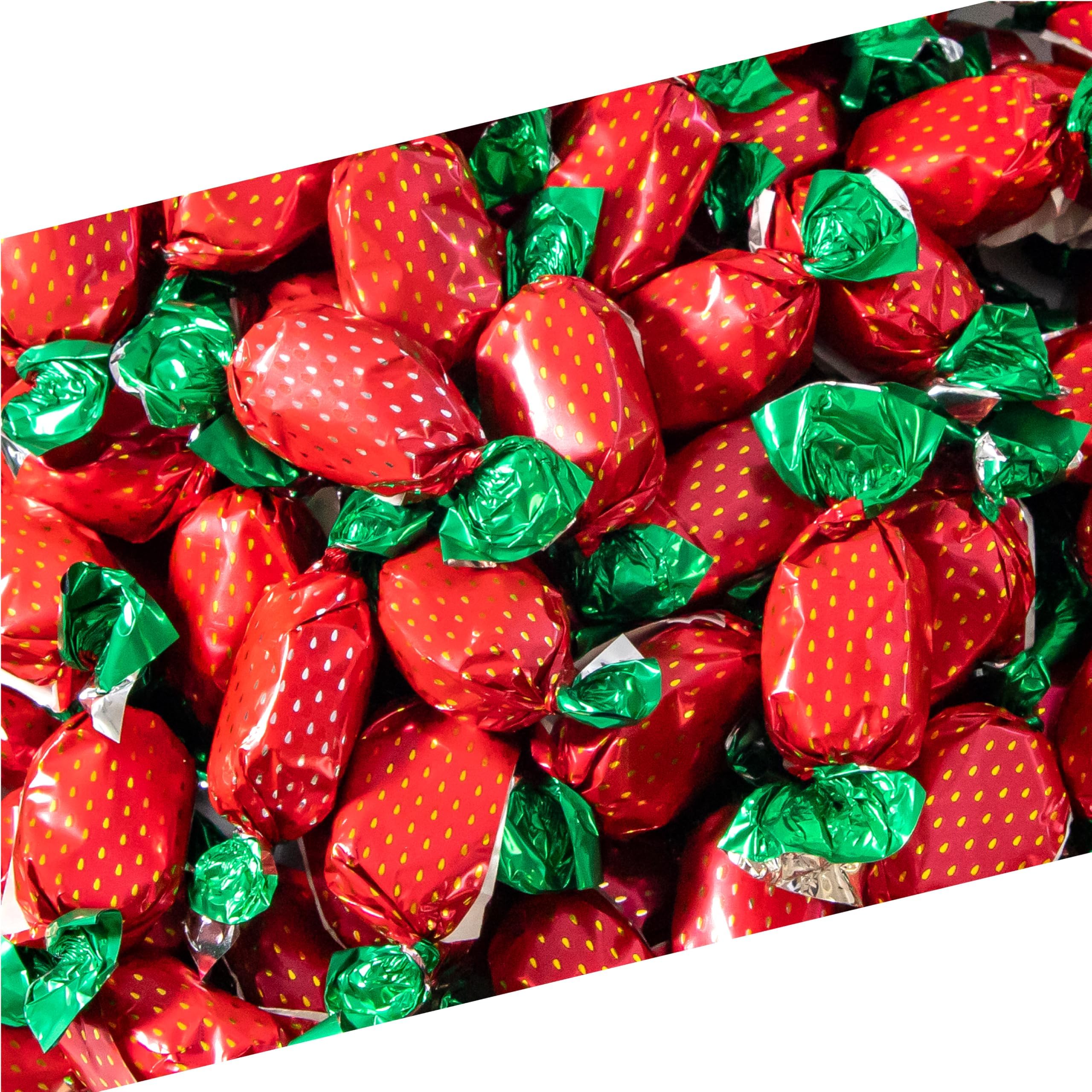 Strawberry Hard Candy Individually Wrapped, Old Fashioned Candy, 1 Lb Bag