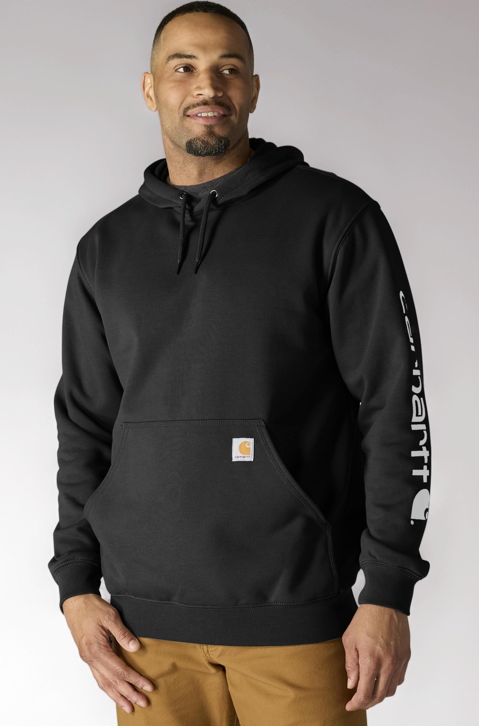 Carhartt Men's Signature Sleeve Logo Midweight Sweatshirt Hooded