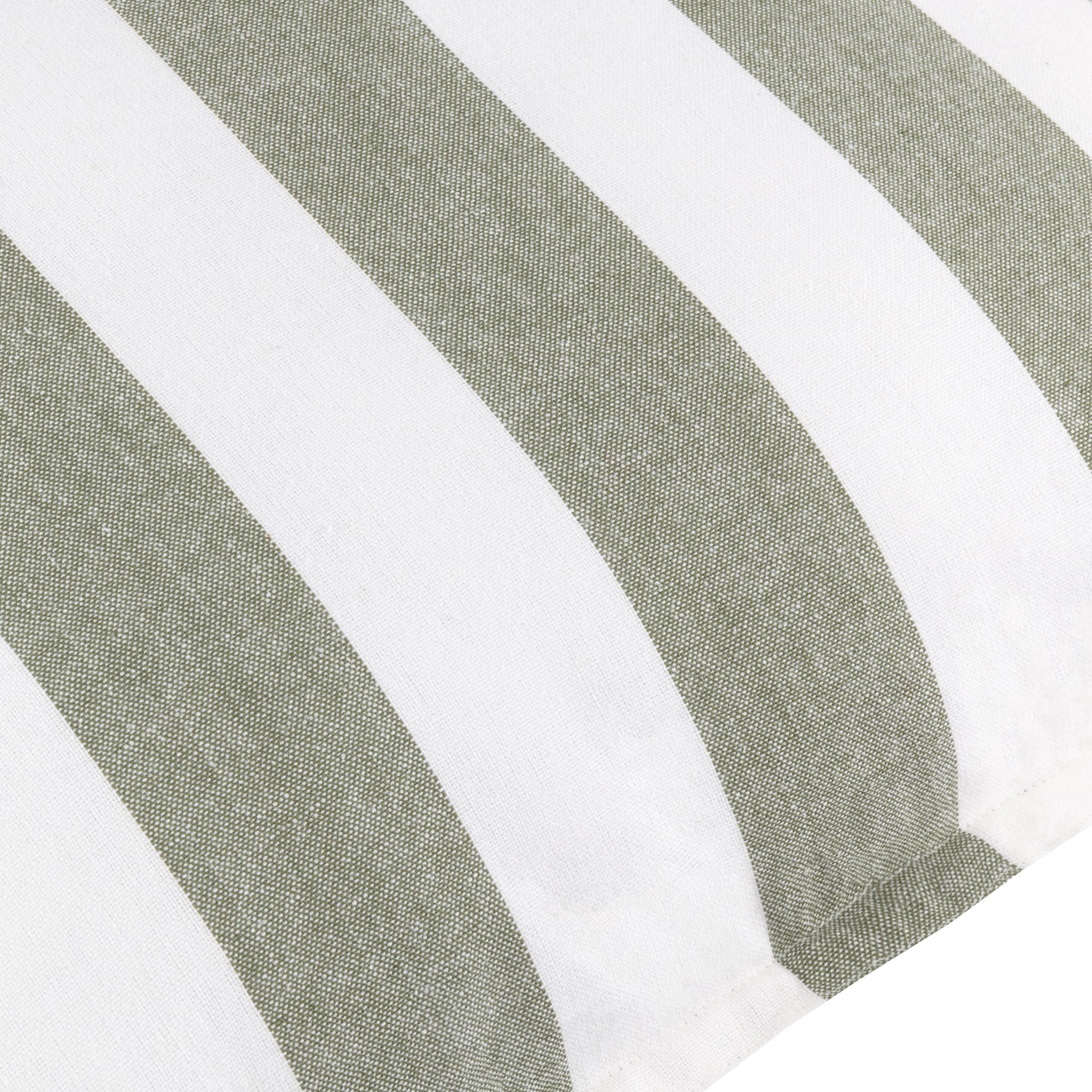Yard Hayle Cushion Cover - Reversible Water Resistant Striped Soft Cotton Outdoor Decorative Case (Moss - 50x50cm) - Image 4