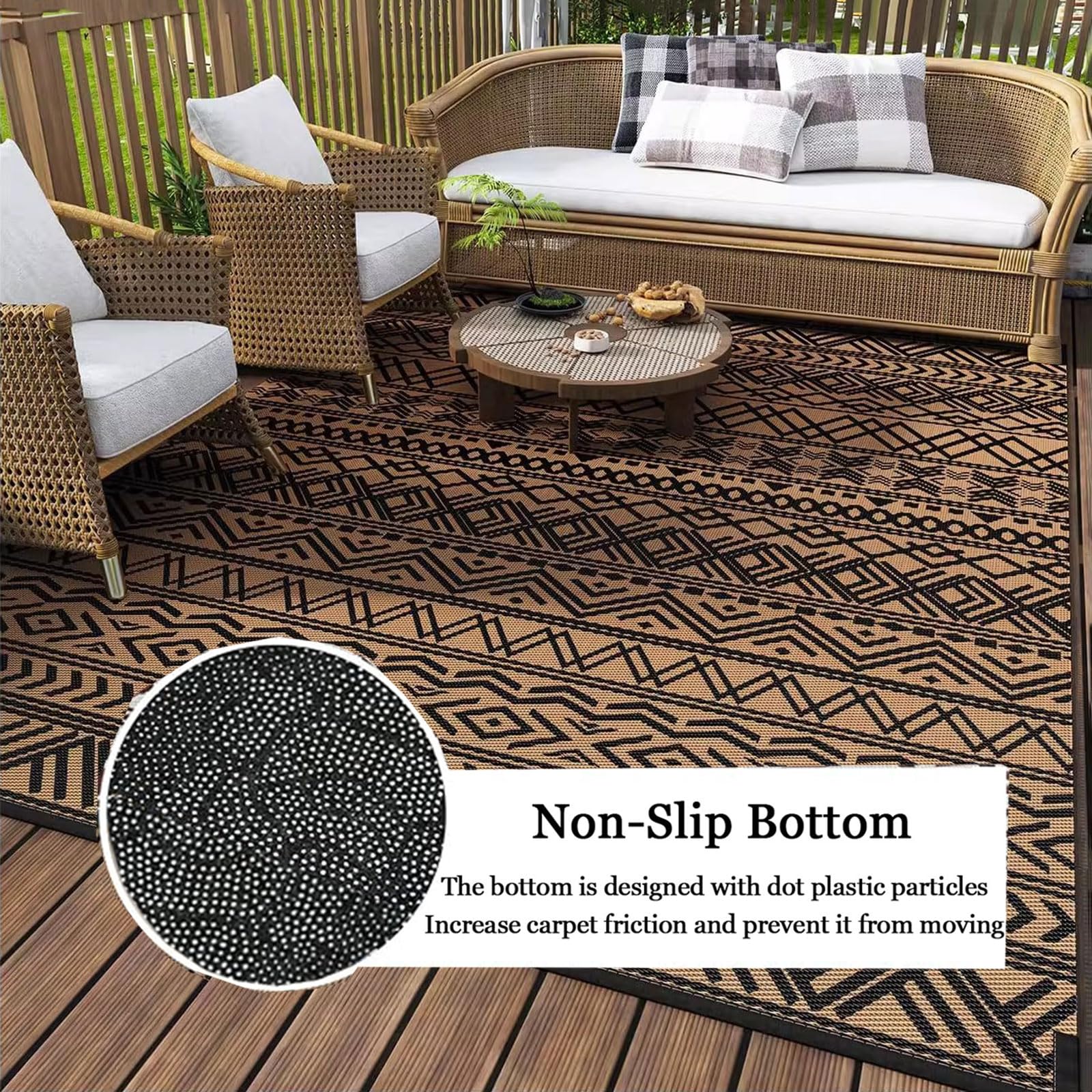 ZTGL Nowoczesny geometryczny dywan zewnętrzny, dywaniki do salonu i sypialni na patio, dywan antypoślizgowy do kuchni i jadalni, dywaniki do ogrodu,A,200x300cm