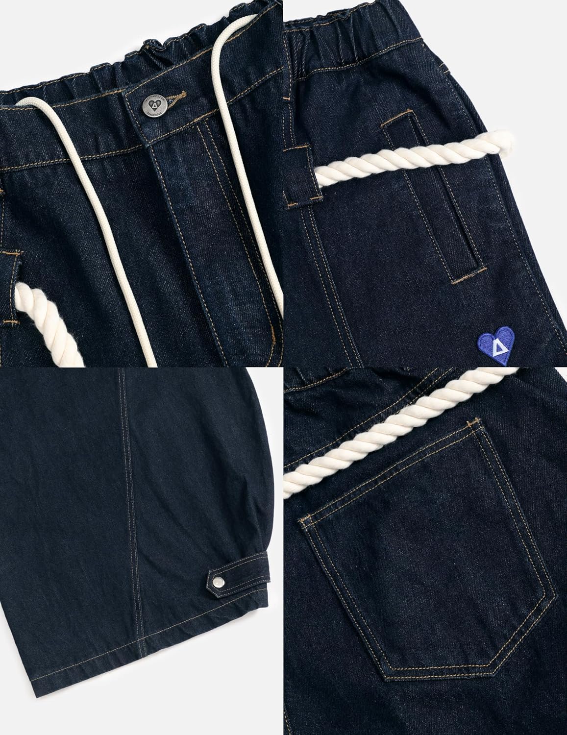 Aelfric Eden Super Baggy Barrel Jeans Wide Leg Jeans Unisex Casual Drawstring Elastic Waist Denim Pants Trouser - Image 5