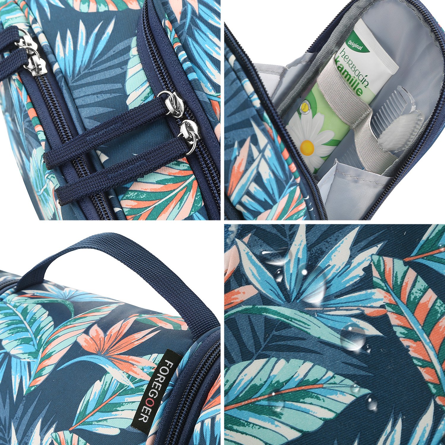 FOREGOER Trousse de Toilette Voyage Grande Sac de Toilette cosmétiques à Suspendre Vanity Femme - 4