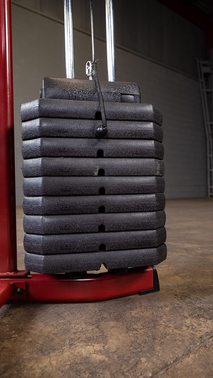 by Body-Solid (BFMG30) Multi-Station Single Weight Stack Home Gym Machine, Arm & Leg Strength Training Functional Exercise, Red