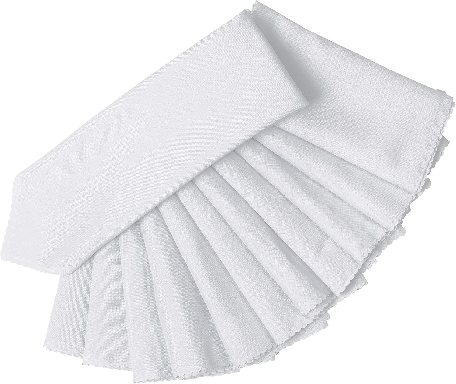 mds 25枚の結婚式布ディナーナプキンのパック - 17&times;17インチのデザインエッジとソリッド洗えるポリエステルディナーナプキン結