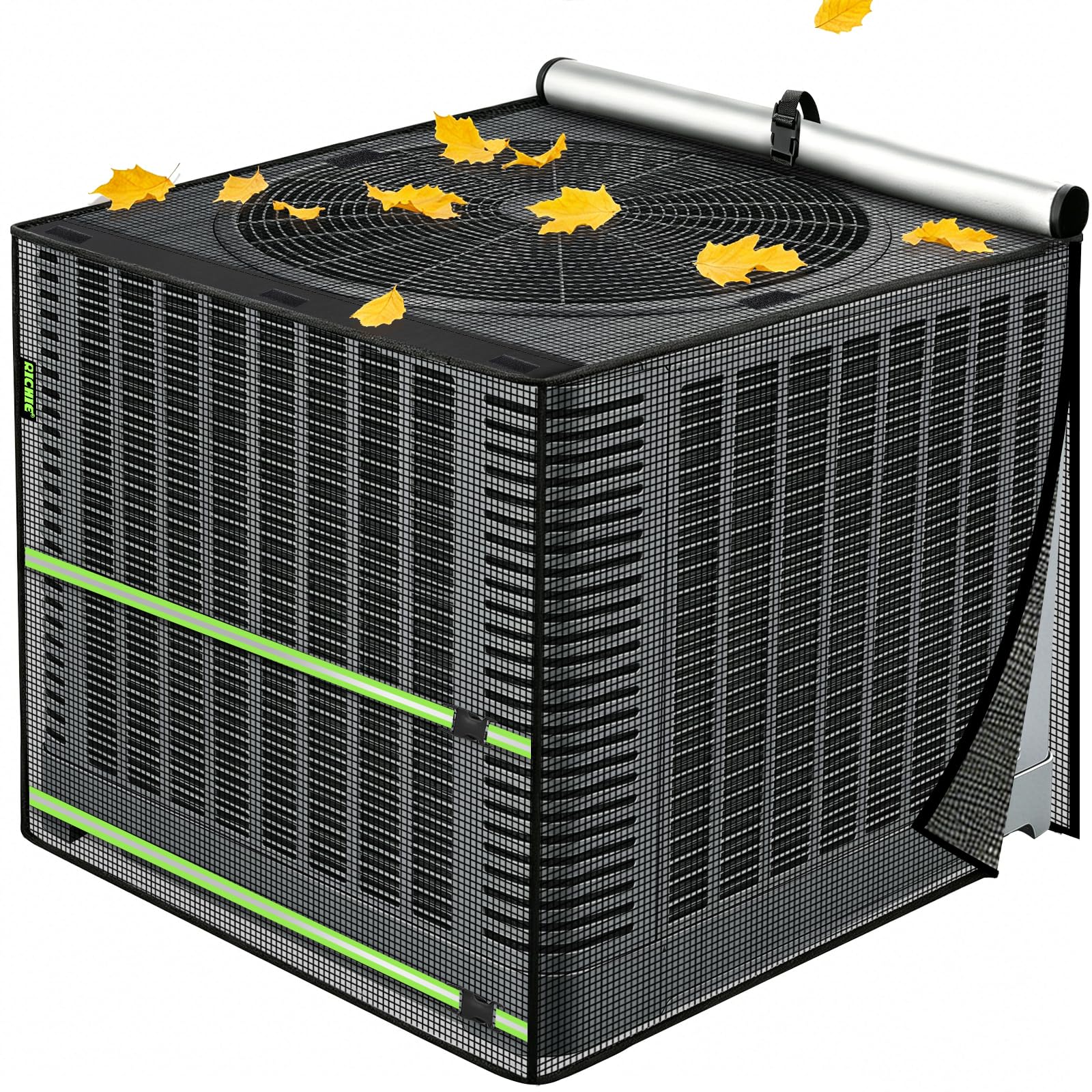 Photo 1 of 2 in 1 Full Mesh Air Conditioner Cover with Roll-Up Waterproof Top-Heavy Duty 420D Oxford, Breathable Outdoor AC Unit Defender for All Season, Anti-UV, Windproof, Easy Install, 30"W x 30"D x 32"H