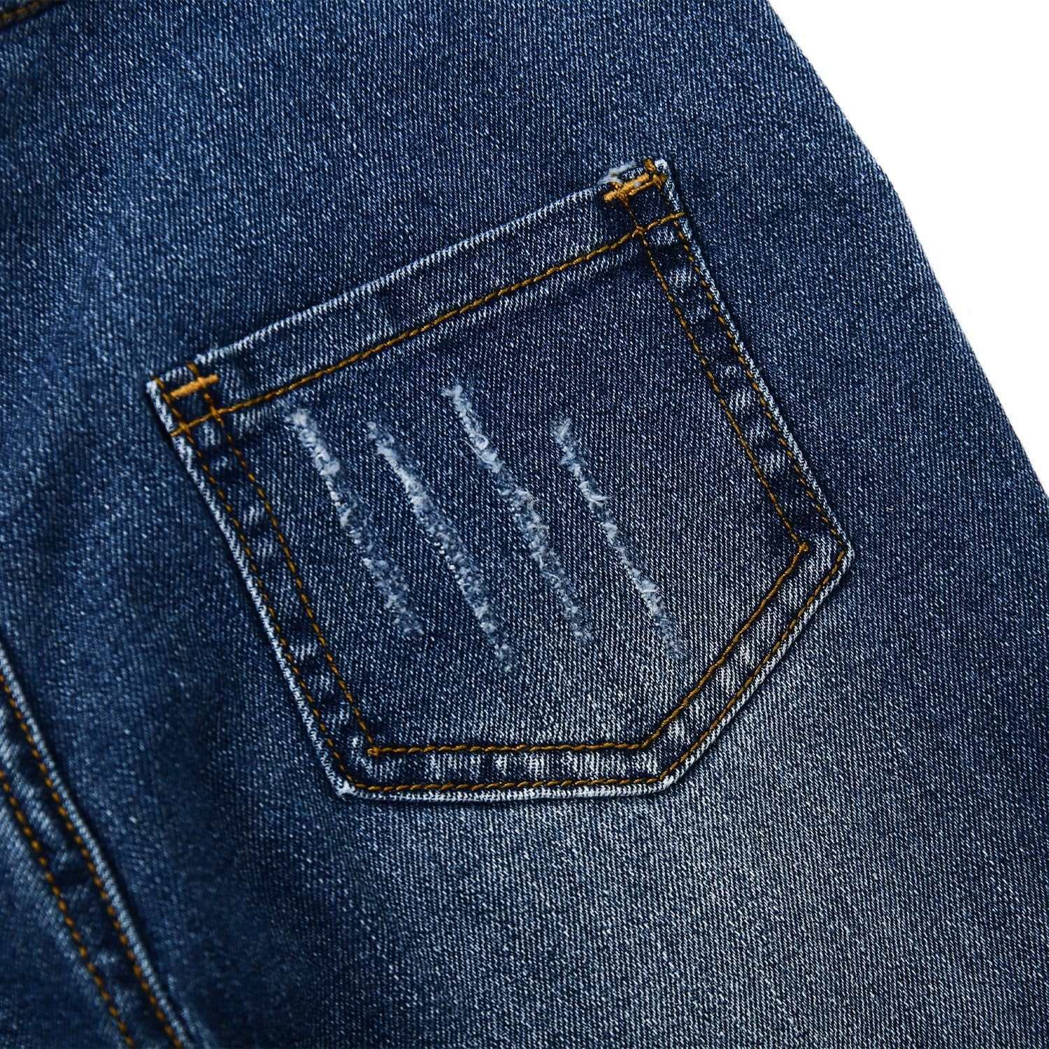 KIDSCOOL SPACE Baby Little Snap Leg/Crotch Mettal Buttons Reipped Denim Overalls - Image 3