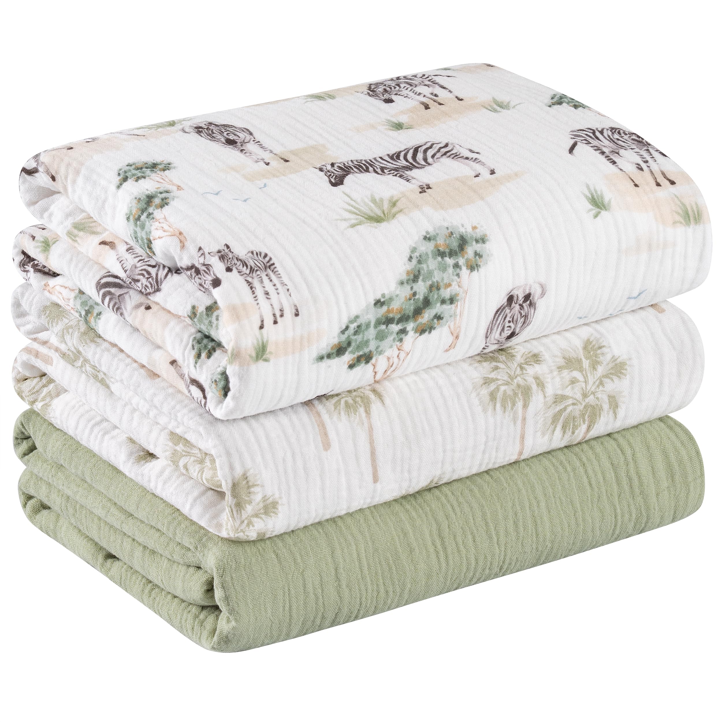 Soarwg Kids Muslin Cloth Baby Swaddle Cloths for Newborns, Pack of 3 Muslin Blanket, Large 95 x 100cm Baby Blanket - Baby Swaddle Blanket Burp Cloths, Swaddle Cloth Essential Items for Baby Shower — view 18