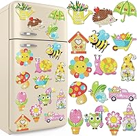 Vista 13 de Umigy Juego de 16 imanes de arte de diamantes de copo de nieve 5D, imanes de pintura de diamantes de copo de nieve para refrigerador, calcomanías