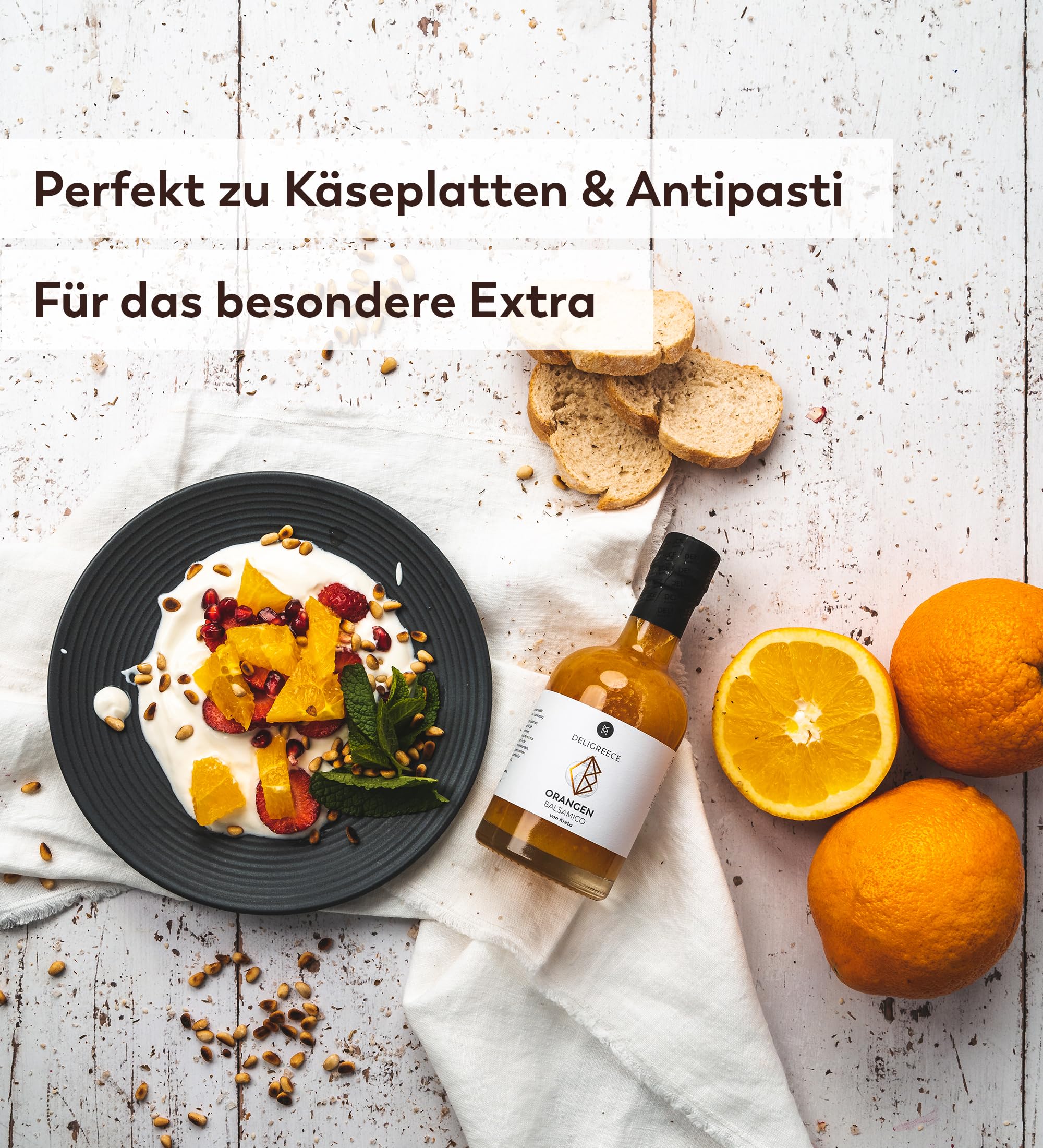 Deligreece Orangen Balsamico Essig | Traditionell hergestellter Balsamico von Kreta | Fruchtiger und milder Balsamico mit frischen Orangen | Handgemachter Weißweinessig aus Griechenland (250ml) - 5