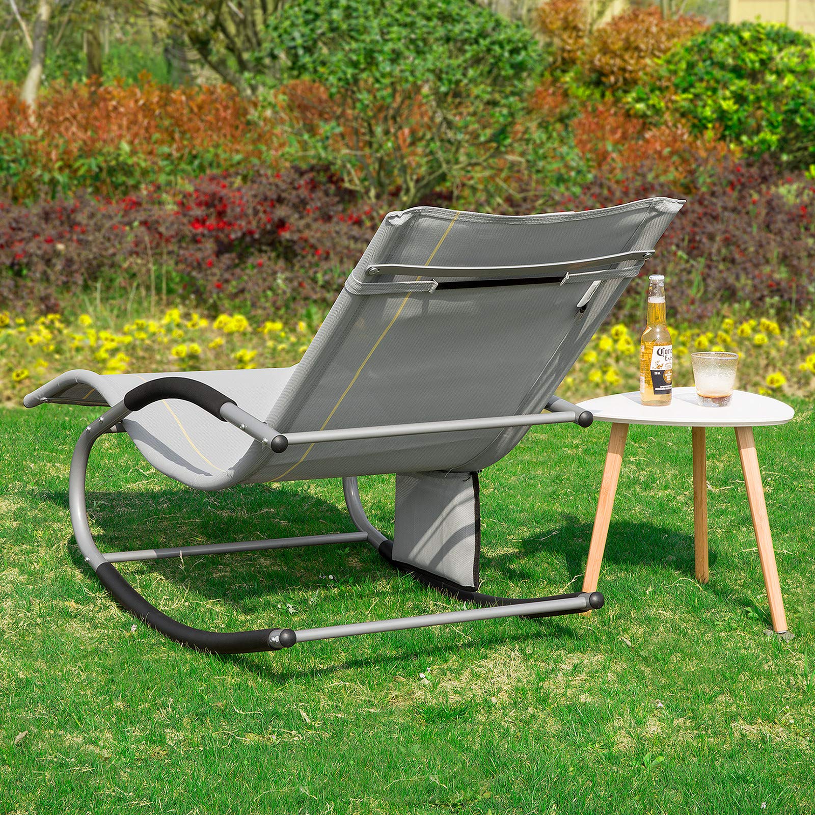 SoBuy OGS48-Bx2 Set Van 2 Ligstoelen Opvouwbare Tuinstoelen Verstelbare Positie Met Parasol Zonnescherm Blauw SoBuy OGS48-Bx2 Set Van 2 Ligstoelen Opvouwbare Tuinstoelen Verstelbare Positie Met Parasol Zonnescherm Blauw
