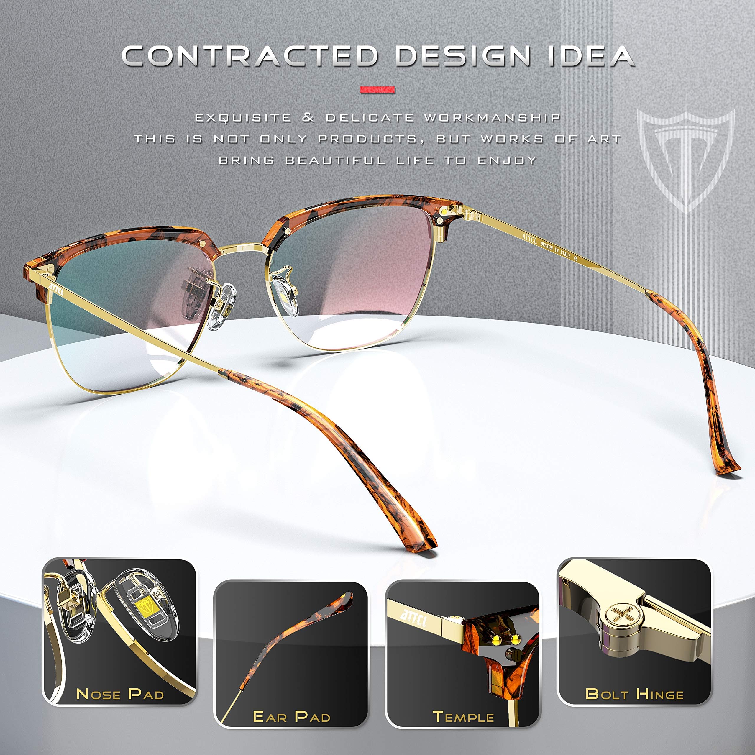 ATTCL Gafas unisex con Armazón metal para Protección contra Luz Azul, Anti Fatiga por Deslumbramiento