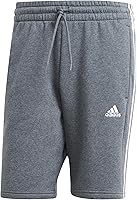 adidas Essentials 3-Stripes Men's Fleece Shorts - Regular Fit Lounge & Post-Workout Comfort with Drawstring, Pockets, Eco-Friendly Fabric