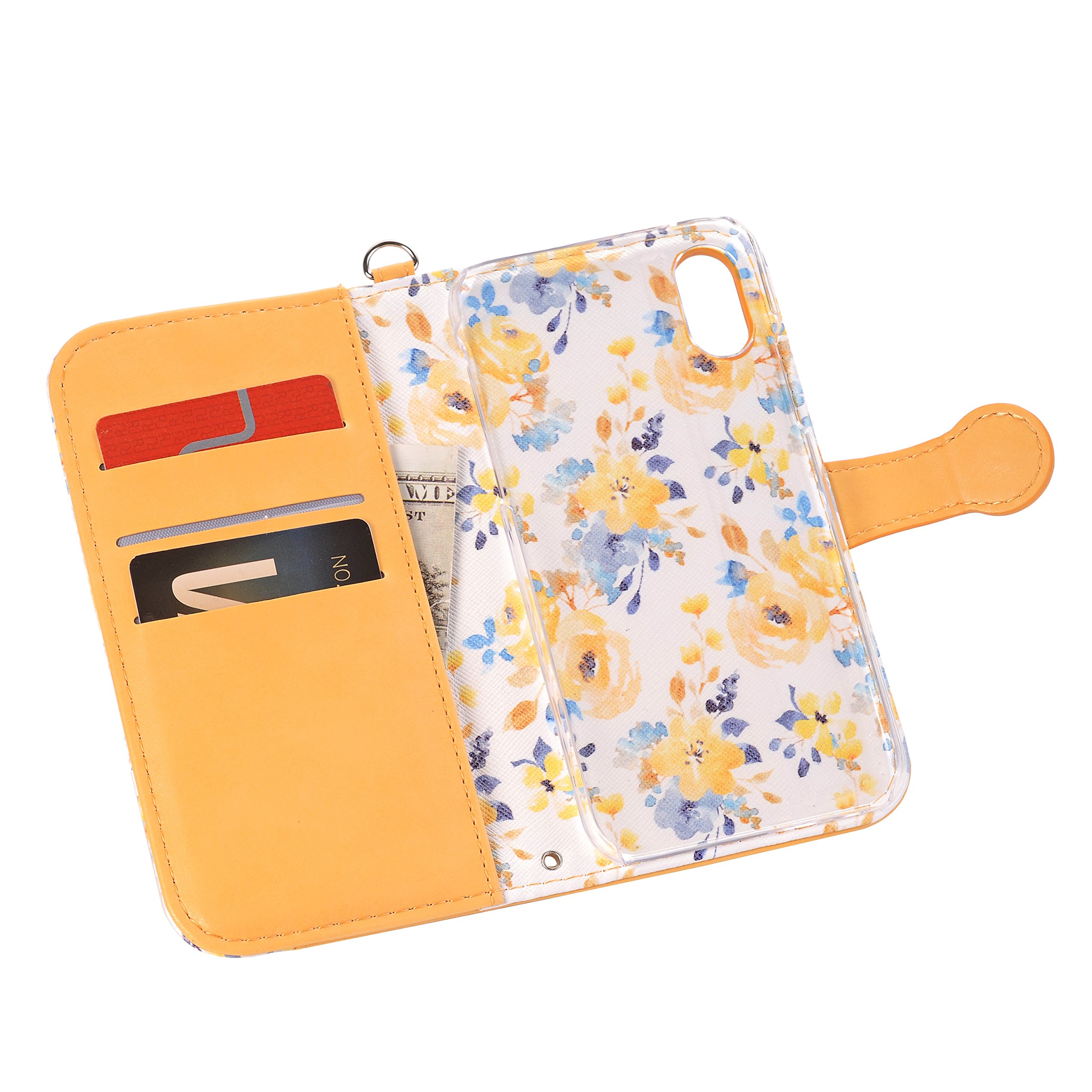 iPhone X ケース カバー 手帳型 黄色 花柄 かわいい Amazon.co.jp: iPhone Xs ケース iPhone X ケース アイフォン Xs