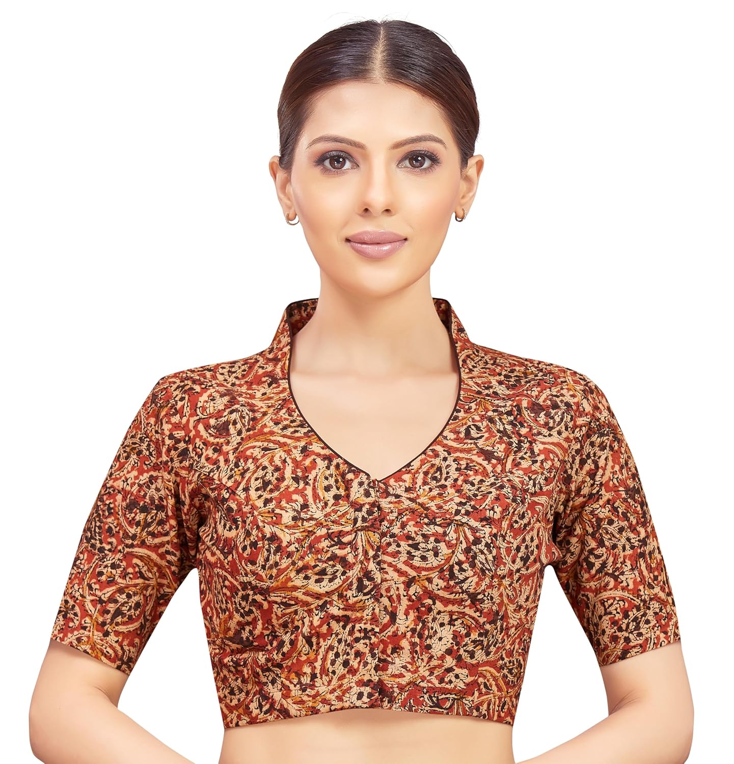 Studio Shringaar Women Cotton Kalamkari Printed with Elbow Length Sleeves Readymade Saree Blouse - Review, Price and Buying Guide