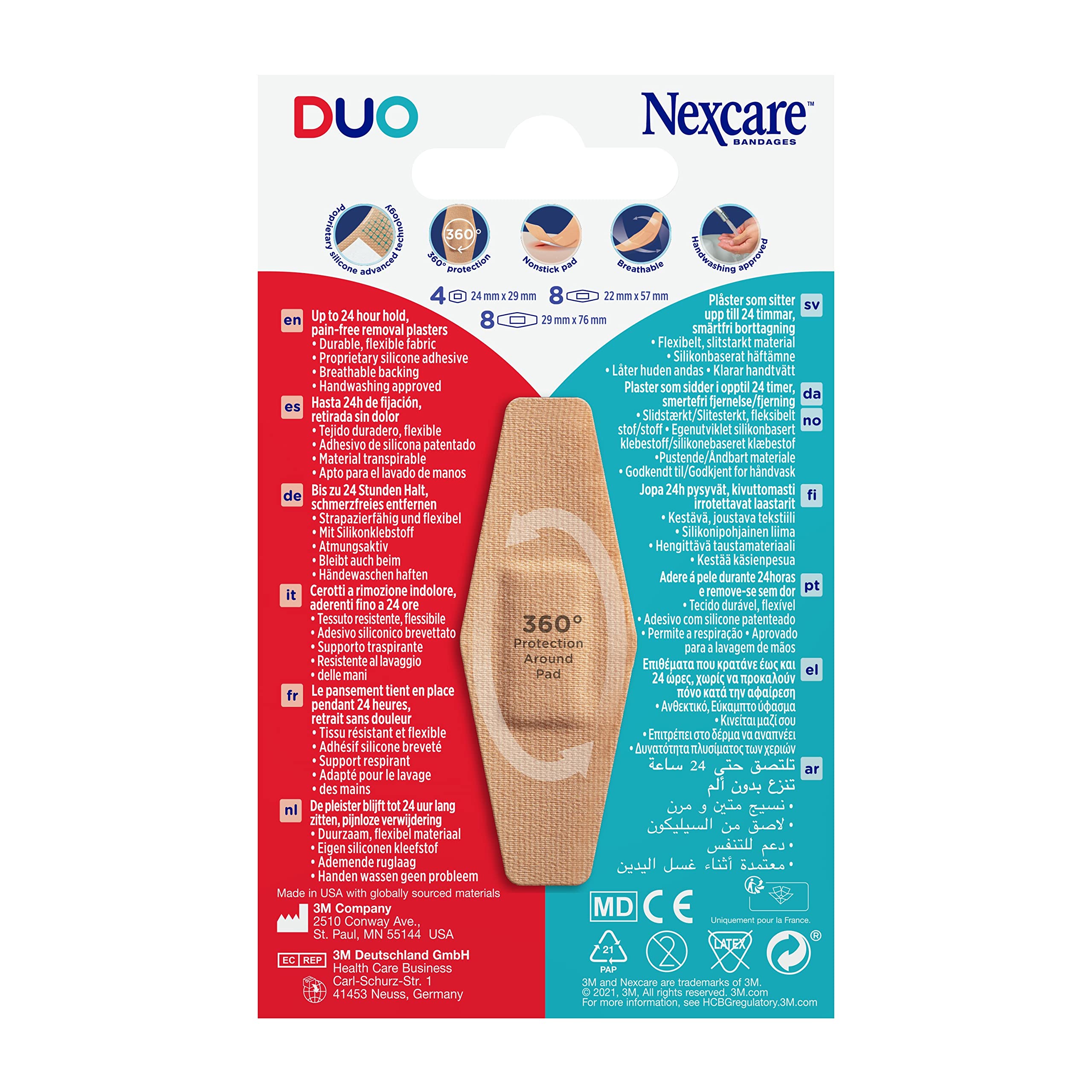 Nexcare DUO plastry różne, 20 szt. w opakowaniu
