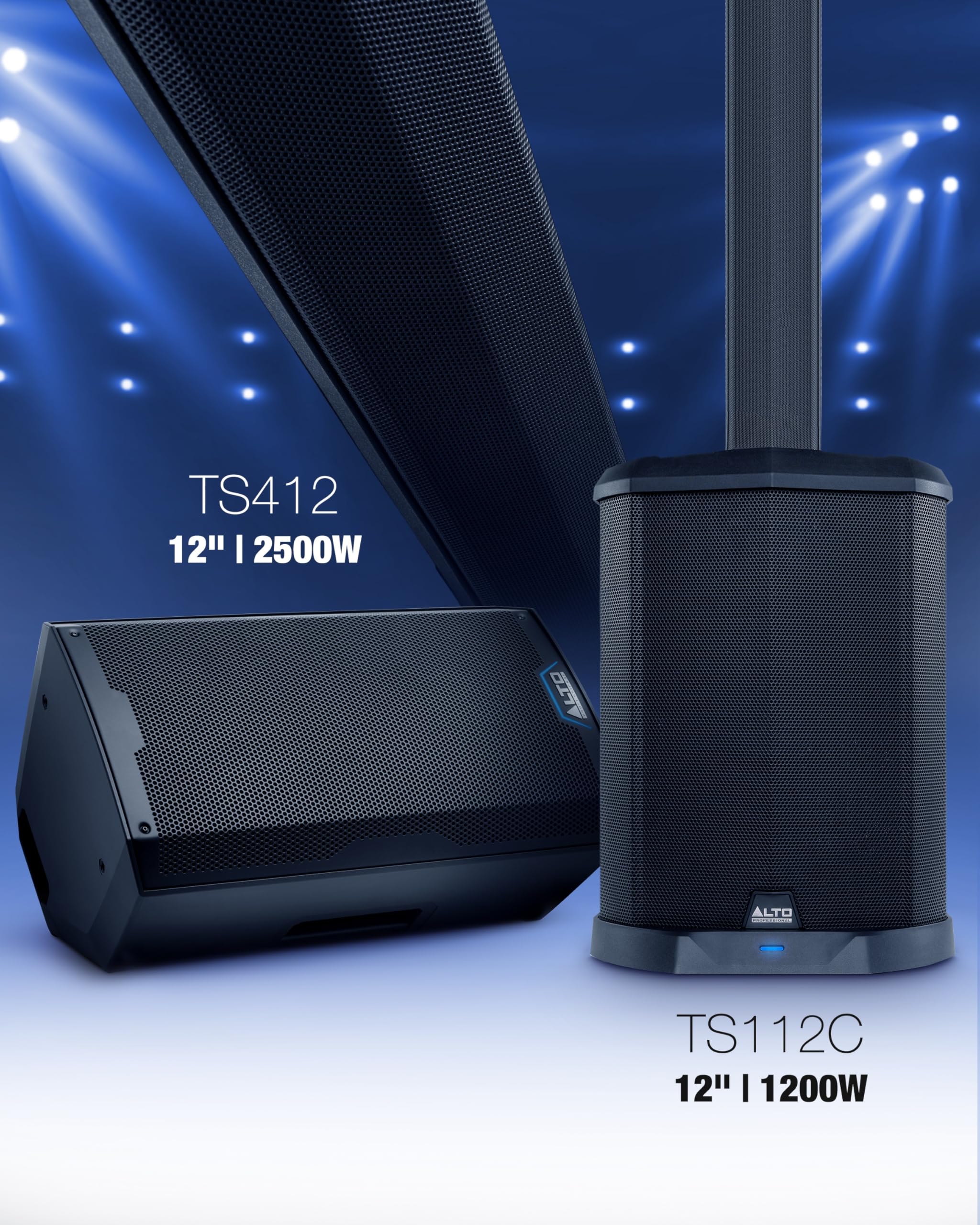 ALTO TS112C 1200-Watt Aktives Säulen PA Lautsprecher mit 5-Kanal Mixer Bluetooth