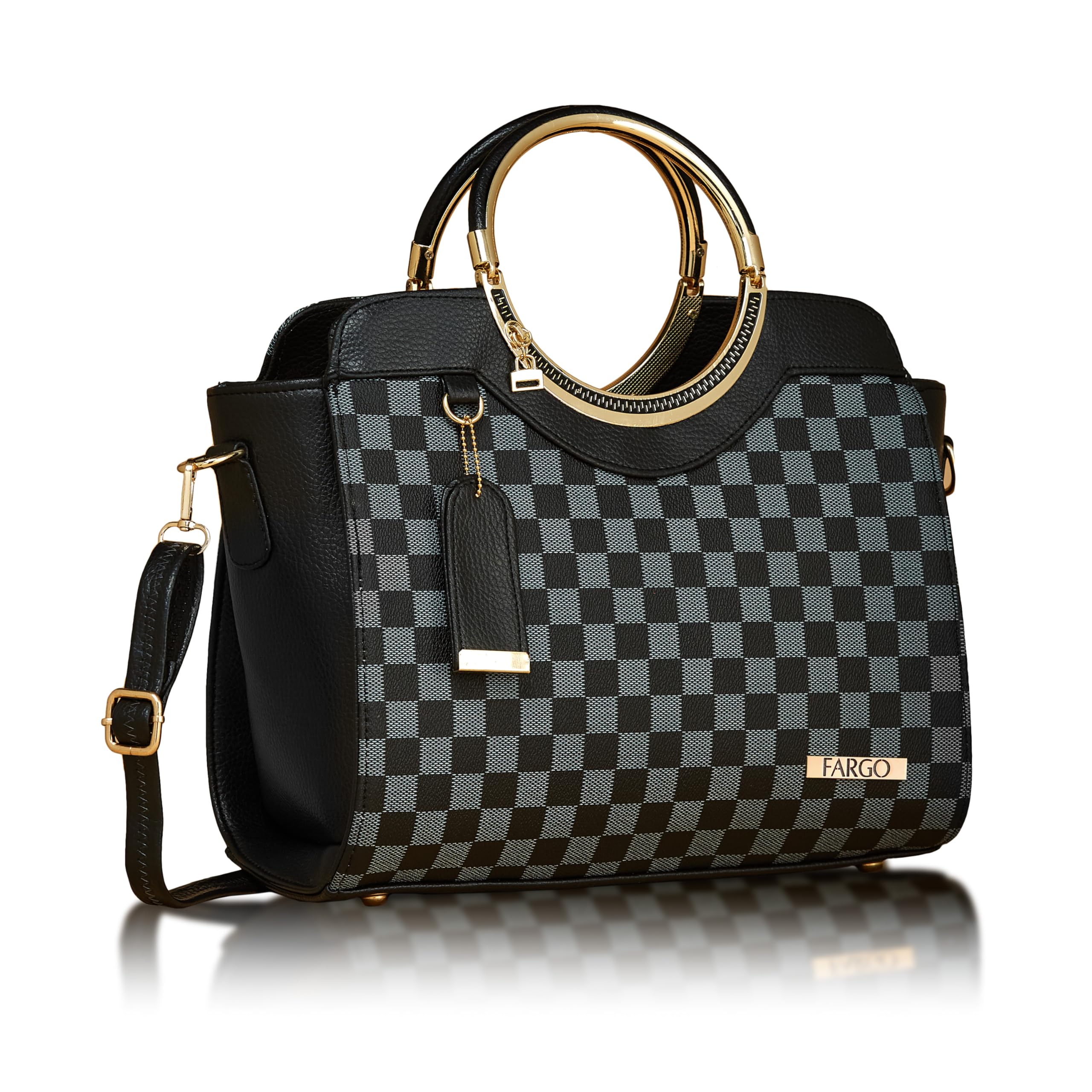 Fargo Women Textured Structured Handheld Bag (Black) (B0DBJ1ZKBS) Amazon Price History, Amazon Price Tracker