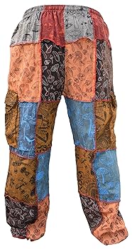 Gheri Men's Patchwork Mushroom Print Cotton Casual Loose Fit