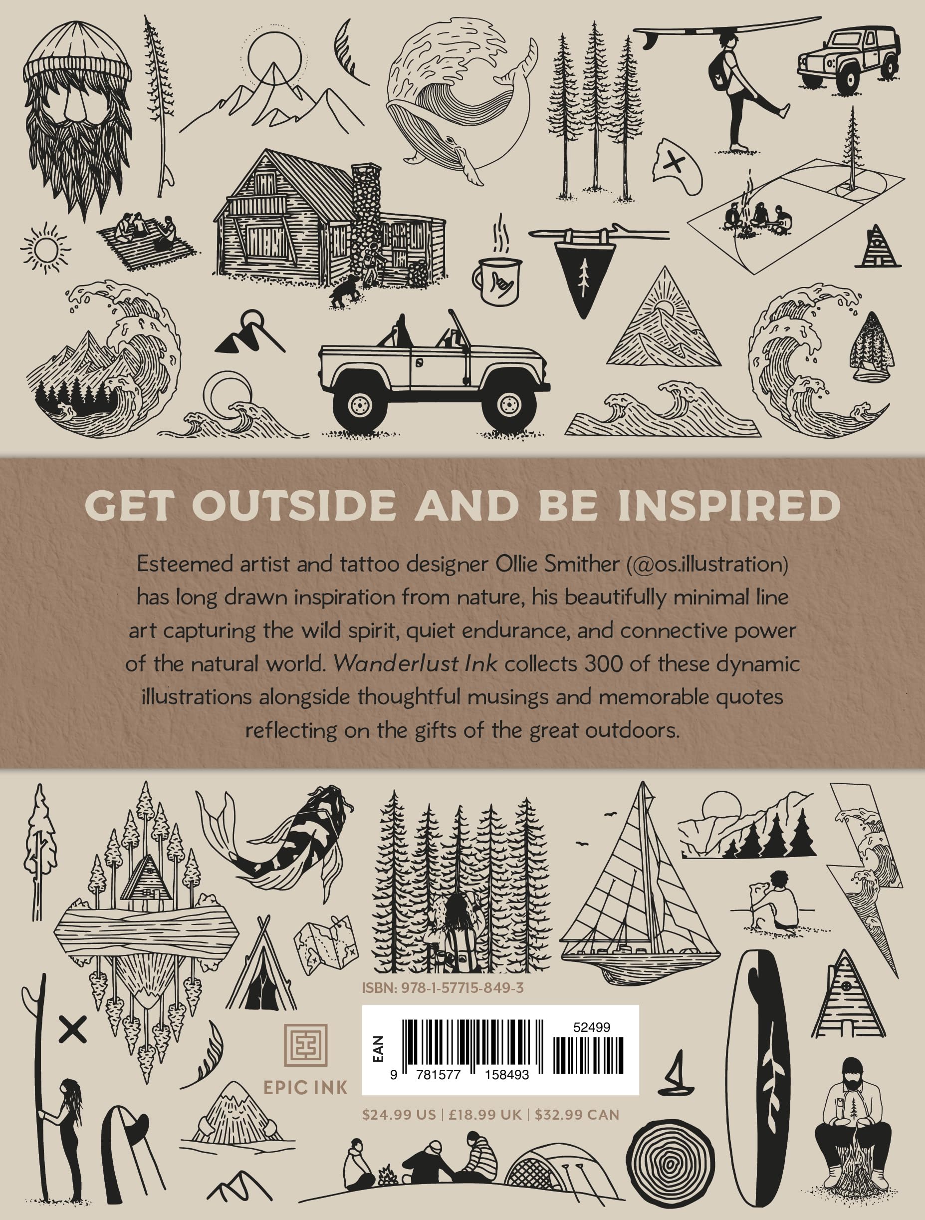 Wanderlust Ink: 300 Fine Line Tattoo Designs Inspired by Nature and Life on the Road
