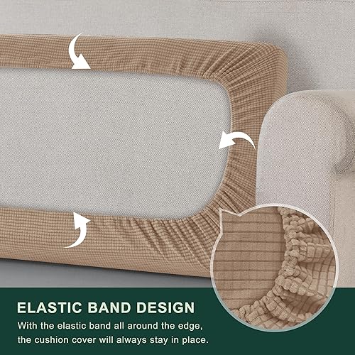 Vista 471 de CHUN YI - Funda elástica de cojín para sofá biplaza, funda de asiento de sofá con tela jacquard de elastano (mediana, color verde azulado) Verde