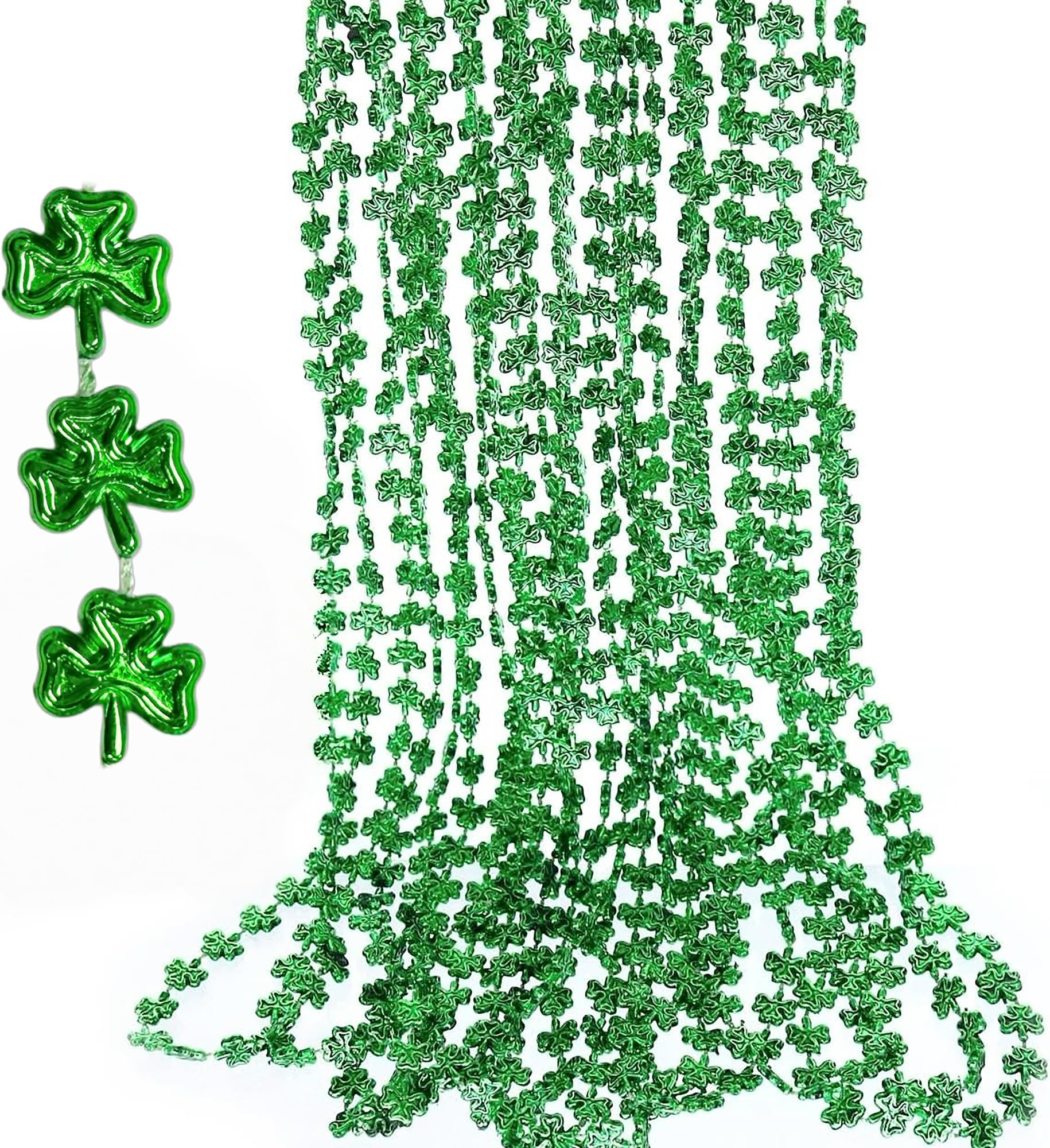 12pcs St. Patricks Day Shamrock bead Necklaces