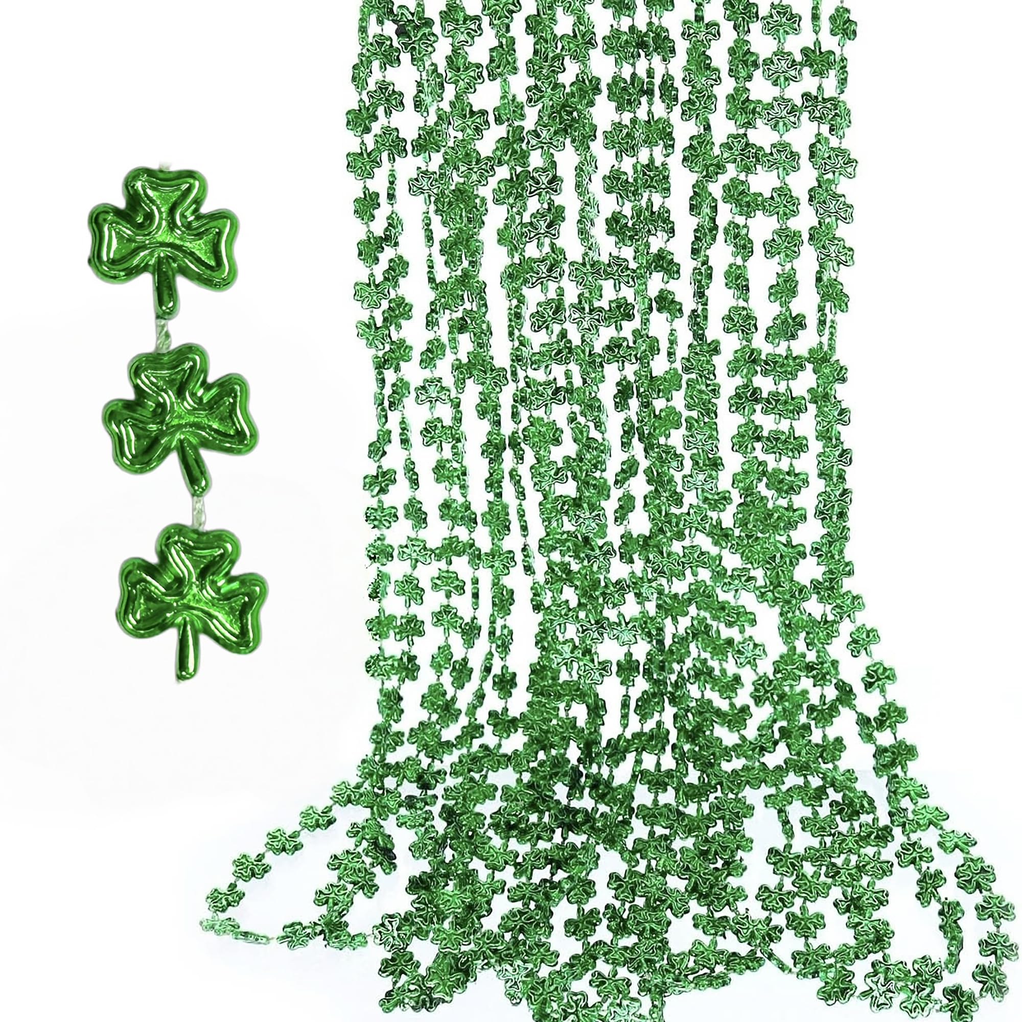 6 Colliers LED Saint Patrick - Trèfle Et Bière - Bijoux Lumineux Pour Fête, Mardi Gras, Soirée à Thème