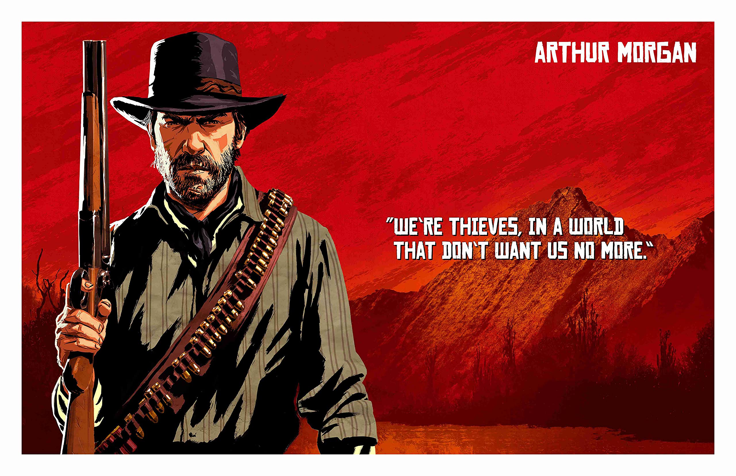 BALDAU PRINTS Red Dead Redemption RDR Game Wall Poster For Room (Gloss Laminated, 12X18 Inch, 300 GSM) F-241