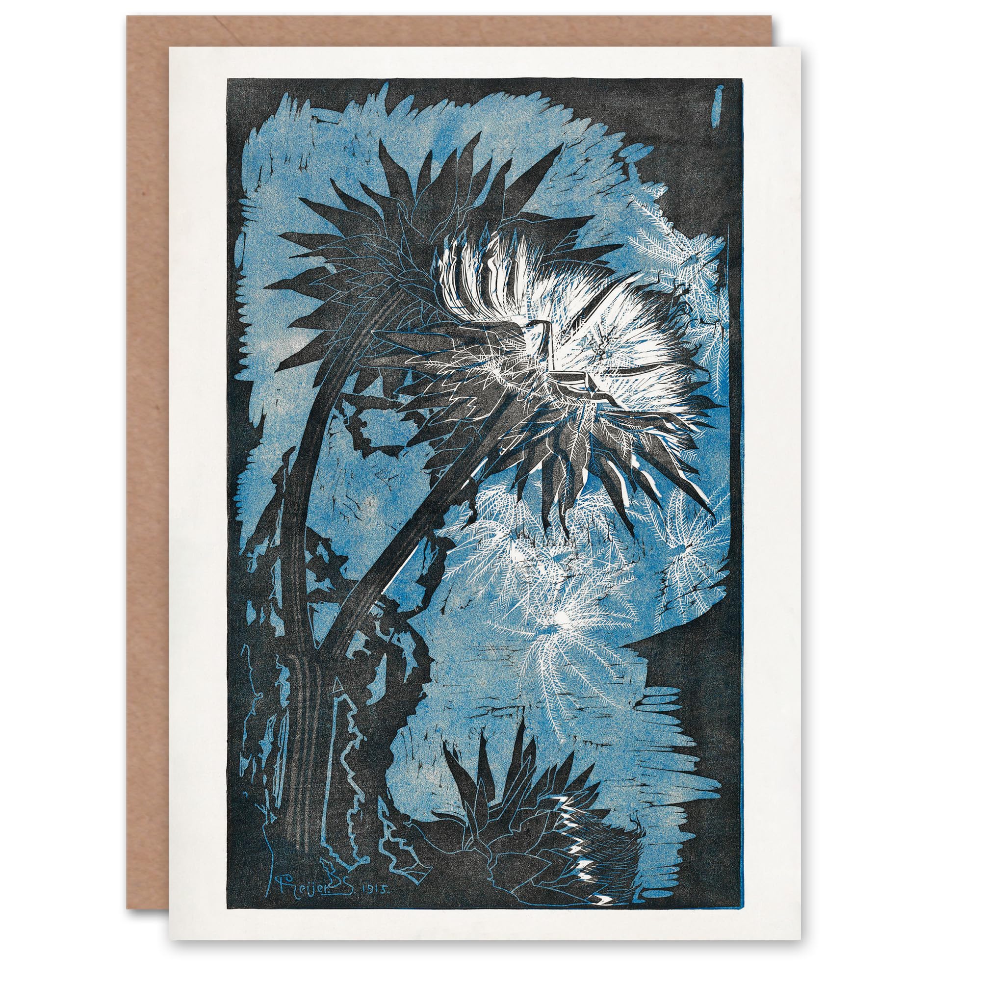 Artery8 Reijer Stolk Art Card Artichoke Flower Abstract Floral Painting