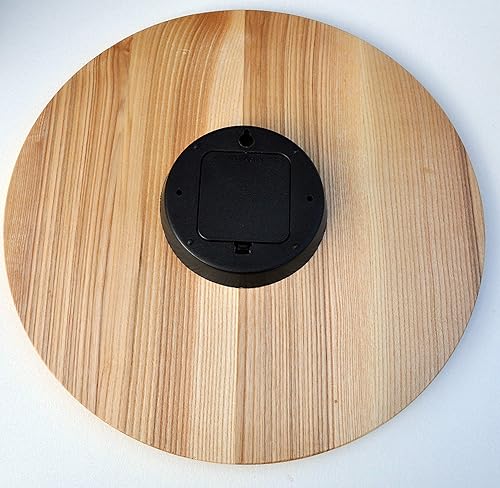 Miniatura 3 de YuSer Reloj de pared de diseño de madera natural, diámetro de 13.8 pulgadas (13.8 in), movimiento de cuarzo preciso, reloj silencioso y confiable,