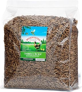 WORMSKING 5/5.5 /10LB Dried Black Soldier Fly Larvae, High Calcium Worms for Chickens
