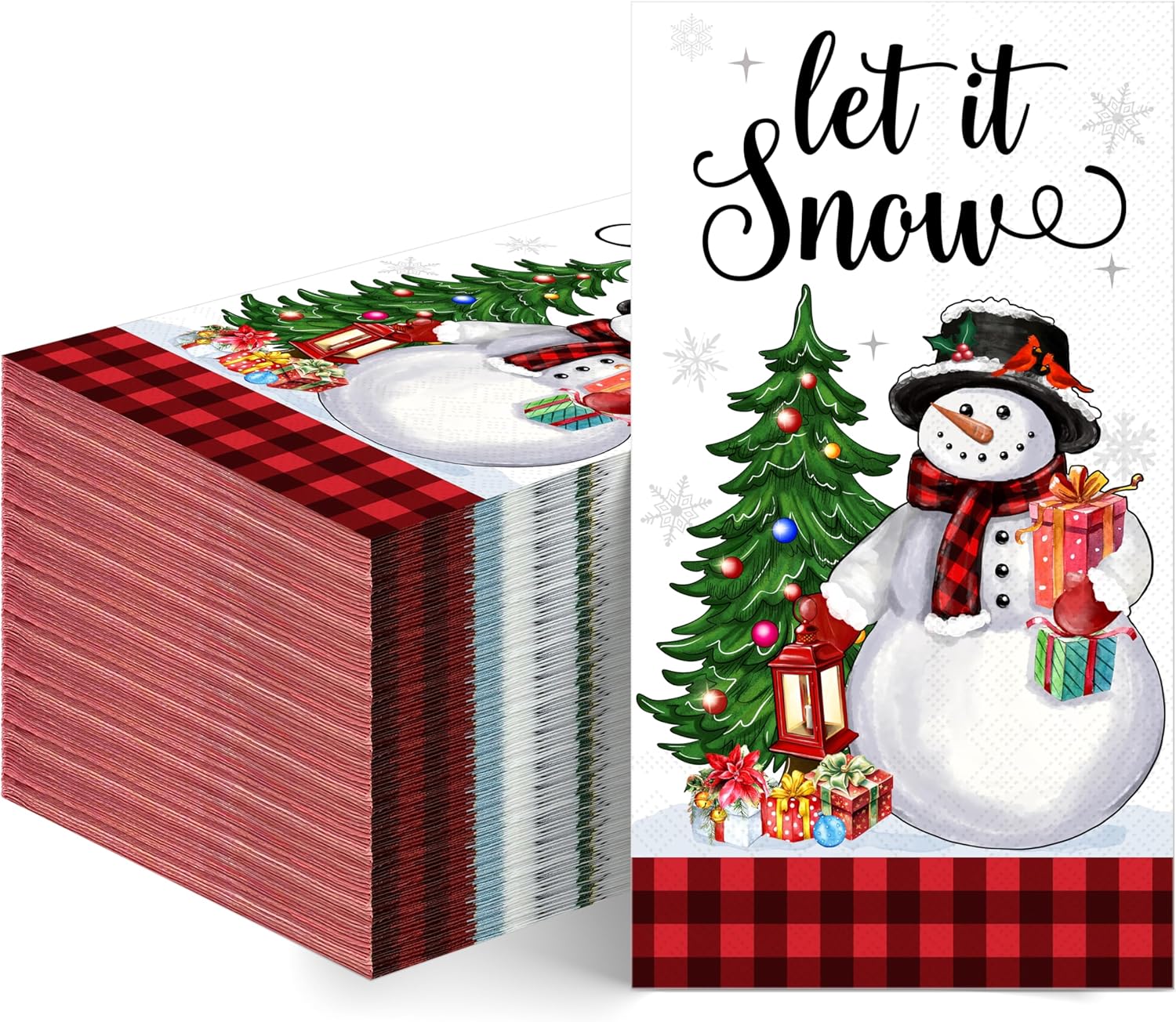 100Pcs Christmas Snowman Disposable, Christmas Snowman
