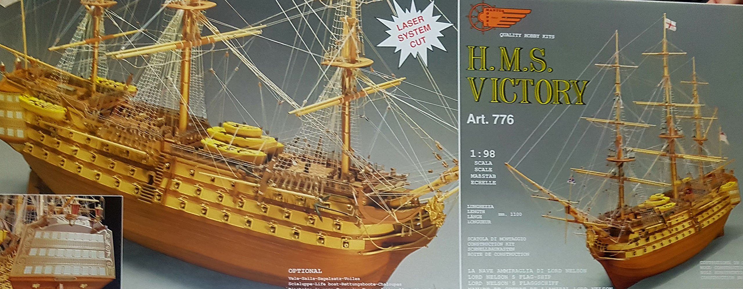 Mantua Model H.M.S. Victory 1:98 Kit Galeone in Legno in Kit 1100 mm 776 Made in Italy