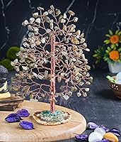 Vista 126 de Rose Quartz Gemstone Tree of LifeNatural Reiki Crystals Gemstone Chakra Tree for Positive Energy, Geode Agate Slice Base, Feng Shui Decor, Good