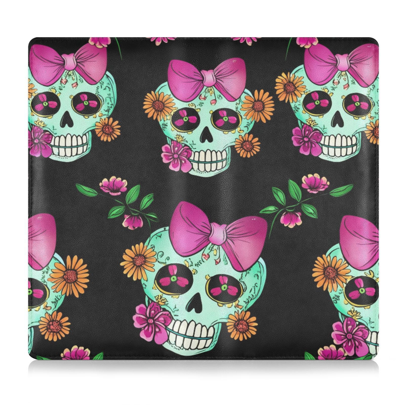 BURSTDDY Bow Skeleton Leather Car Registration and Insurance Holder,Registration and Insurance Card Holder Glove Box Car Organizer Car Document Holder for Cards, Driver License