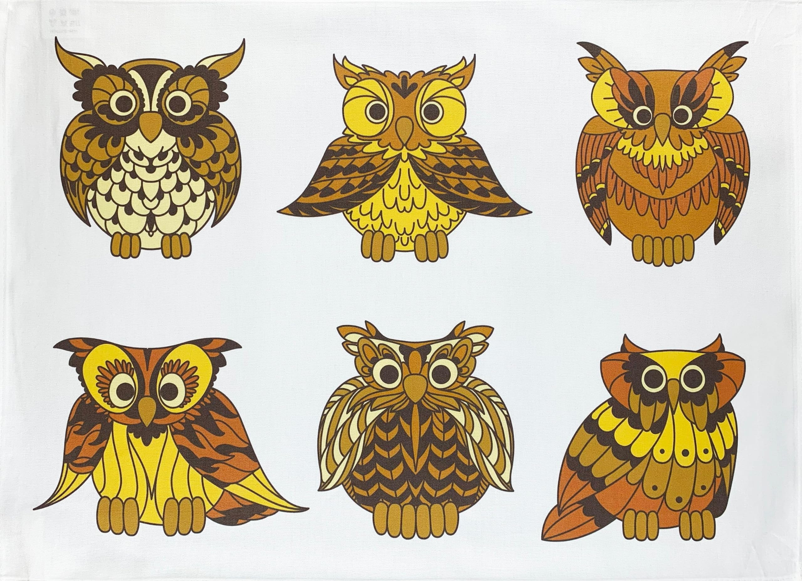 Half a Donkey The Wise Owl Collection large cotton tea towel, White