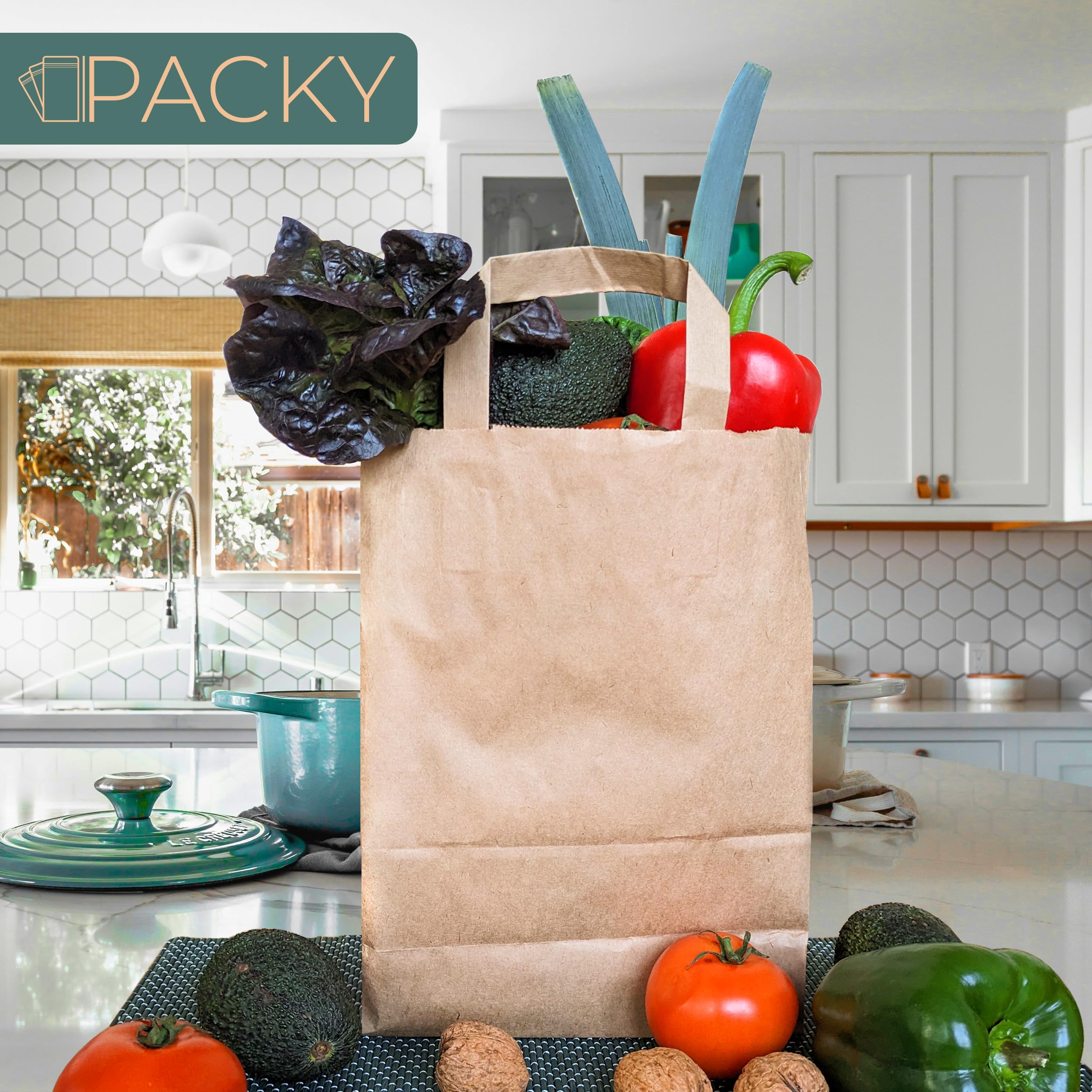 PACKY - Sacchetti Carta Con Manici 22x28x10 Cm - 250 Pezzi - Buste Carta | Ampia scelta