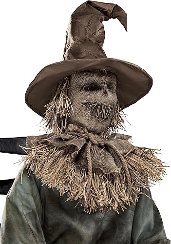Miniatura 9 de Spirit Halloween Espantapájaros sentado aterrador animatrónico de 4.5 pies, decoración, animado, se mueve de repente, espantapájaros de atrezo