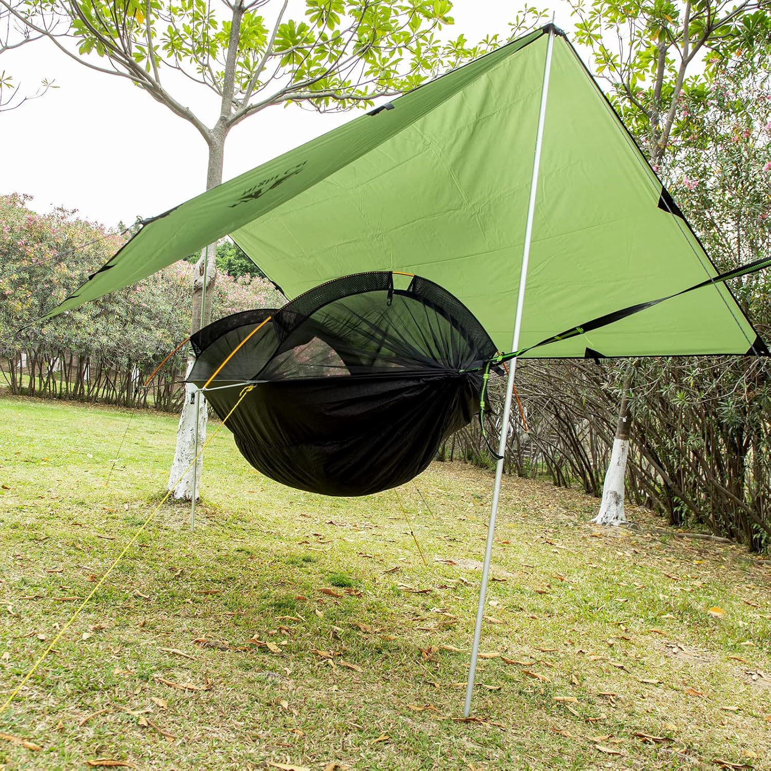 Night Cat Telescopic Tent Trap Poles Adjustable Aluminum Rods for Hammock Trap Canopy Shelter Awning Lightweight Collapsible Tent Poles for Camping Hiking 2 Pieces