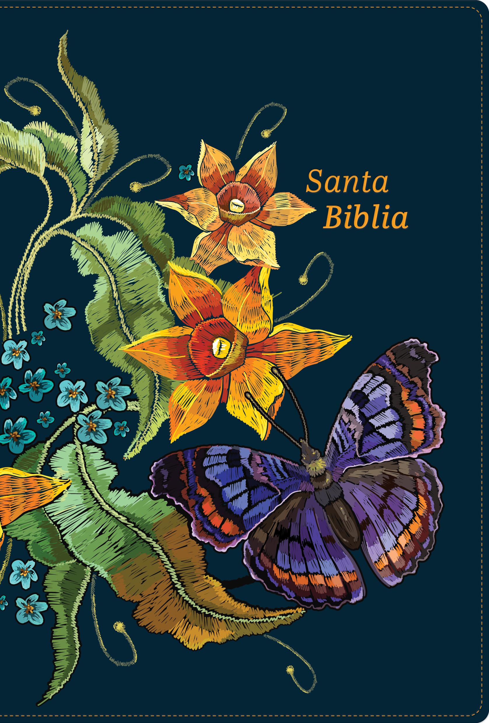 RVR 1960 Biblia letra grande, tamaño manual, edición especial, azul nocturno, símil piel