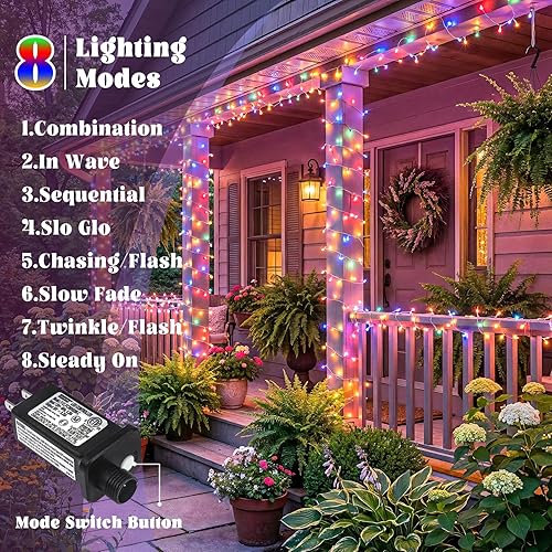 Miniatura 2 de Guirnalda de 300 luces LED para exteriores, 300 luces LED conectables de Navidad para interiores, impermeables, con 8 modos, luces de hadas Multi